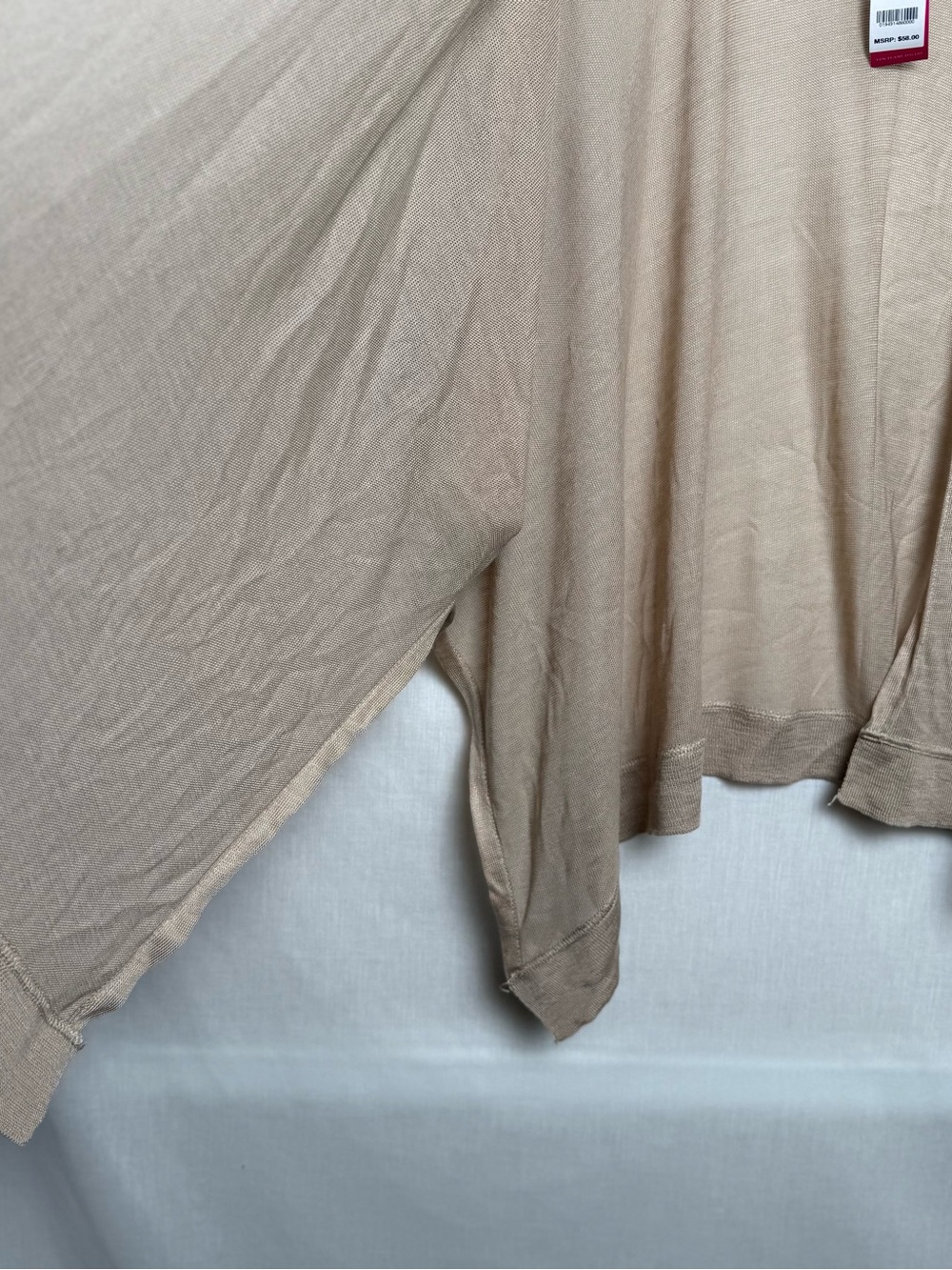 Vince Camuto Womens One Size Sand Beige Open Front Poncho Cardigan Kimono NWT - Picture 5 of 7